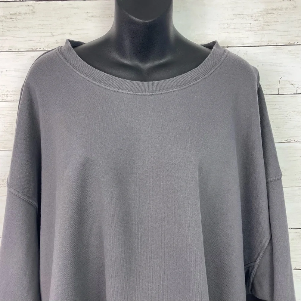 Daily Drills Oversized Crew Neck Sweatshirt Unisex M/L Vintage Black - Picture 3 of 15